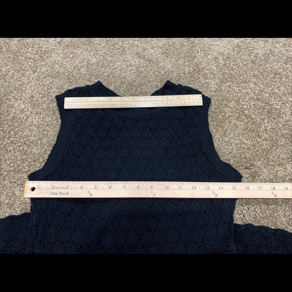 Banana Republic Maxi Sleeveless Black Sweater Dress, Crochet Lined Size 6 - Picture 13 of 15